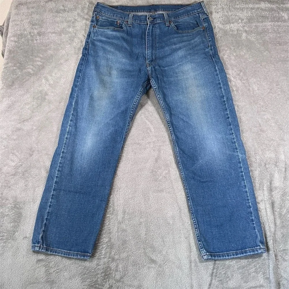 Levis Jeans Mens 38x29 (Fits 36x28) Blue Medium Wash 505 Straight Leg